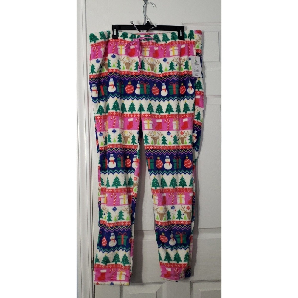 Joyspun Womans Christmas Sleep Pants Size XL Soft Fleece.